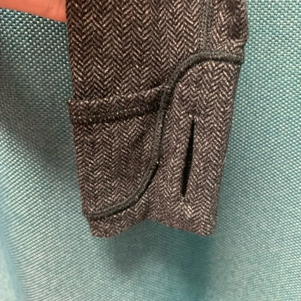 Lululemon Think Fast Pullover in Heathered Herringbone Black Size 4
